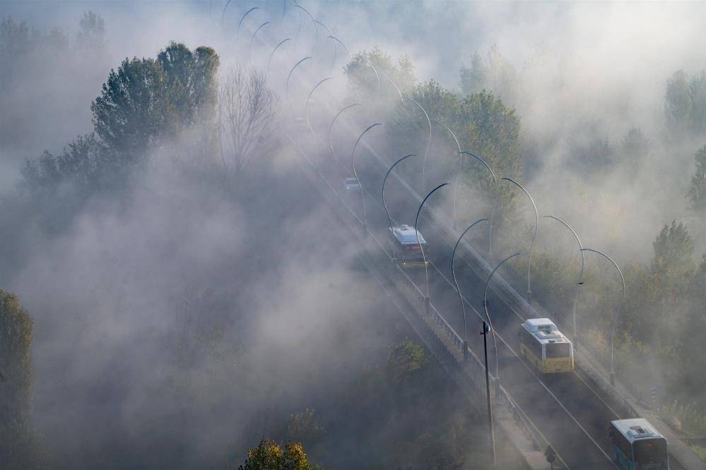 Diyarbakır Hevsel Bahçelerinde sis kartpostallık görüntüler oluşturdu 2