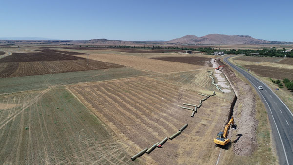 Ergani barajı sulaması inşaatında çalışmalar sürüyor