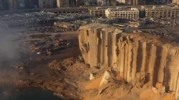 Beyrut'taki yıkım havadan görüntülendi