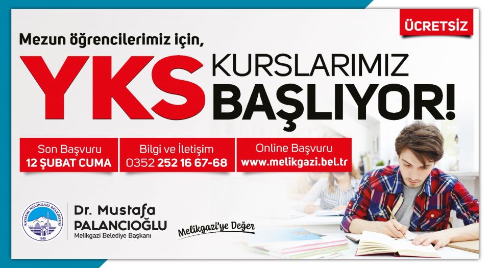 Kayseri Melikgazi'de YKS kursları başlıyor