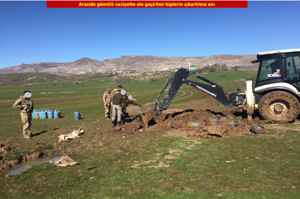 Video Haber: Toprağa gömülü 75 dolu tüp bulundu