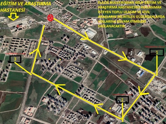 Diyarbakır Gazi Yaşargil Araştırma Hastanesi bağlantı yolu, bugünden itibaren 1 ay süreyle kapatılacak