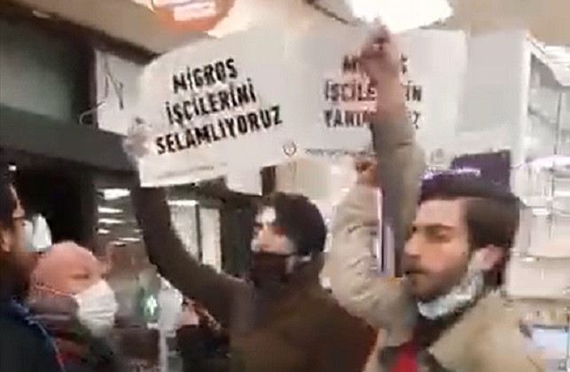 Diyarbakır'da işten çıkartılan Migros depo çalışanlarına destek