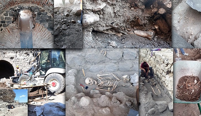 Diyarbakır İçkale’de insan iskeleti ve kemikler bulundu