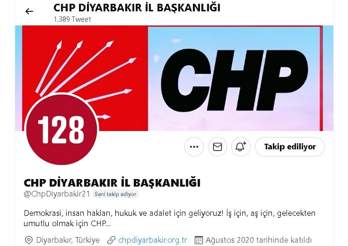 CHP Diyarbakır İl Başkanlığı: Twitter hesabı kontrolümüzden çıktı