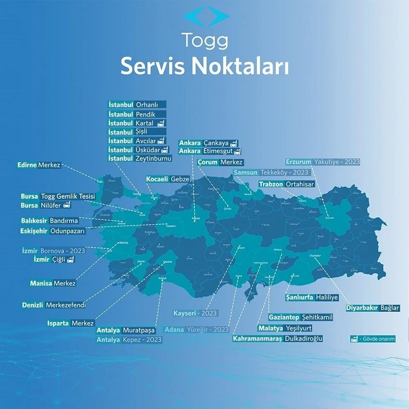 Togg’un Diyarbakır’daki servis ve hizmet noktası belirlendi