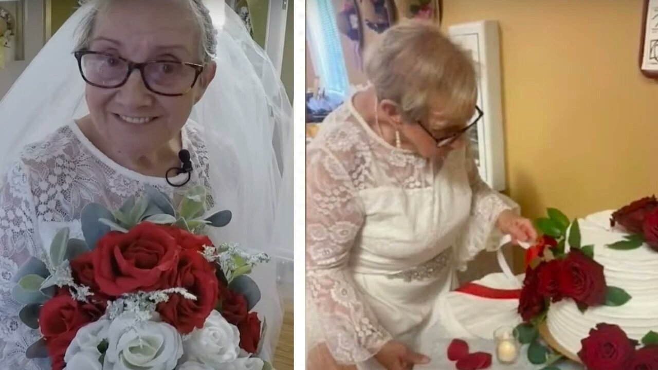 77 yaşındaki kadın kendisiyle evlendi