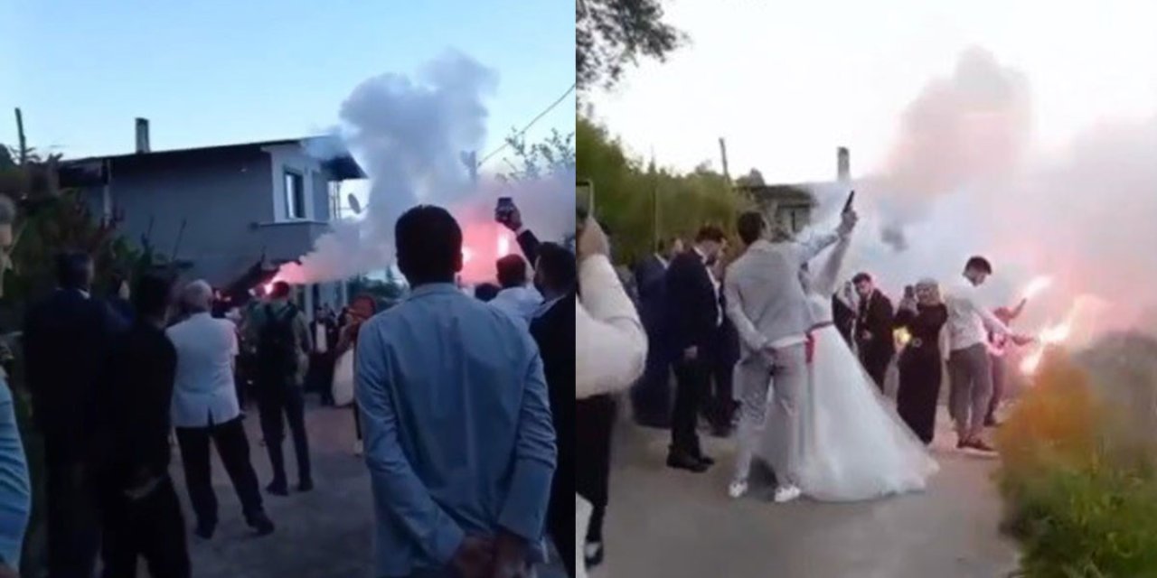 Düğün öncesi gelin havaya ateş açtı