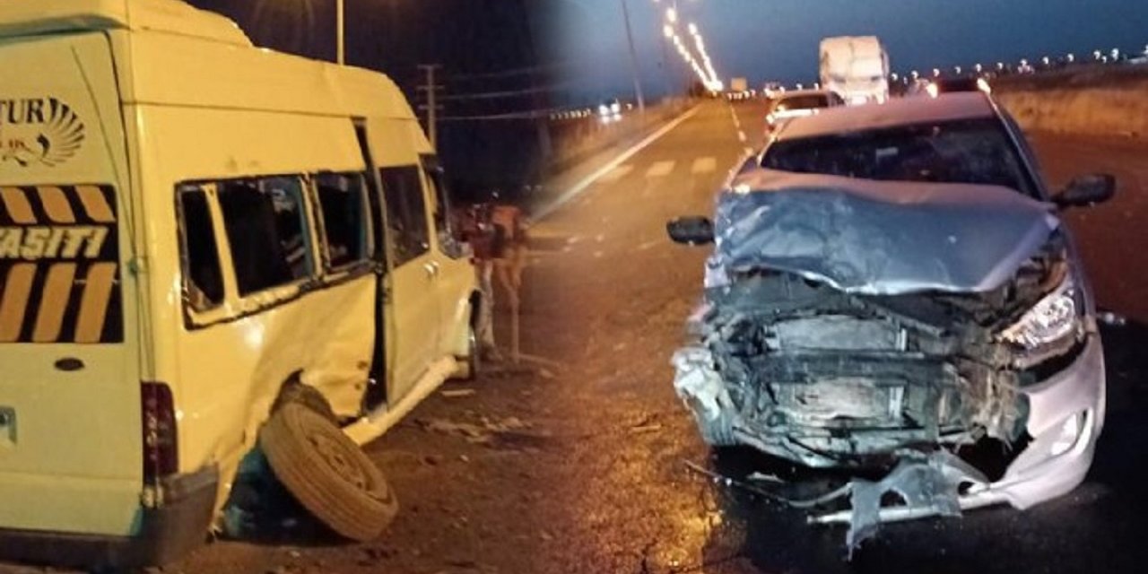 Diyarbakır'da cezaevi aracı ile otomobil çarpıştı: 12 yaralı