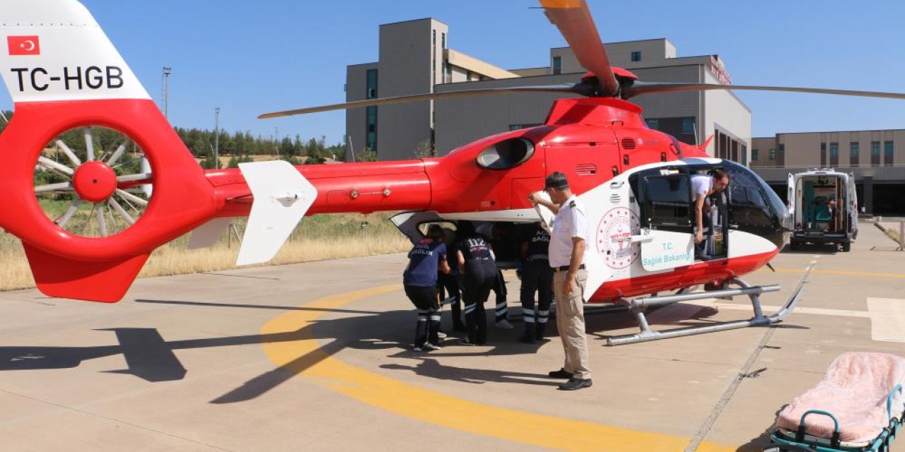 Ambulans helikopter, 93 yaşındaki hasta için havalandı