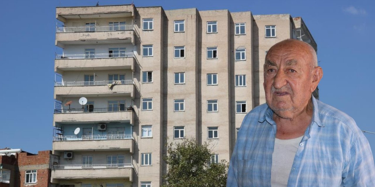 Diyarbakır’da depremlerde terk edilen binada tek başına yaşıyor
