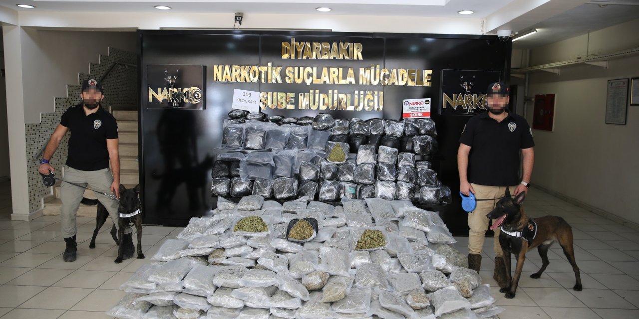 Diyarbakır’da 333 kilo skunk ele geçirildi