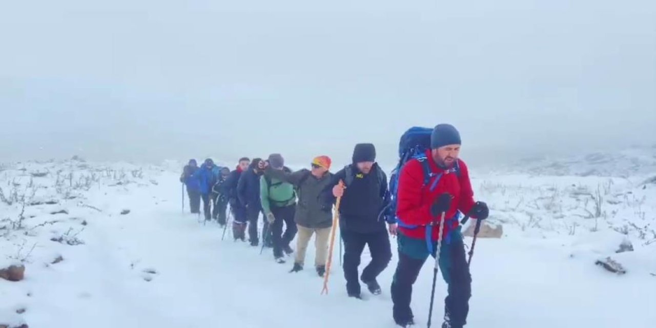 Van Gölü Aktivistleri Derneği üyeleri, Esrük Dağı'na tırmandı