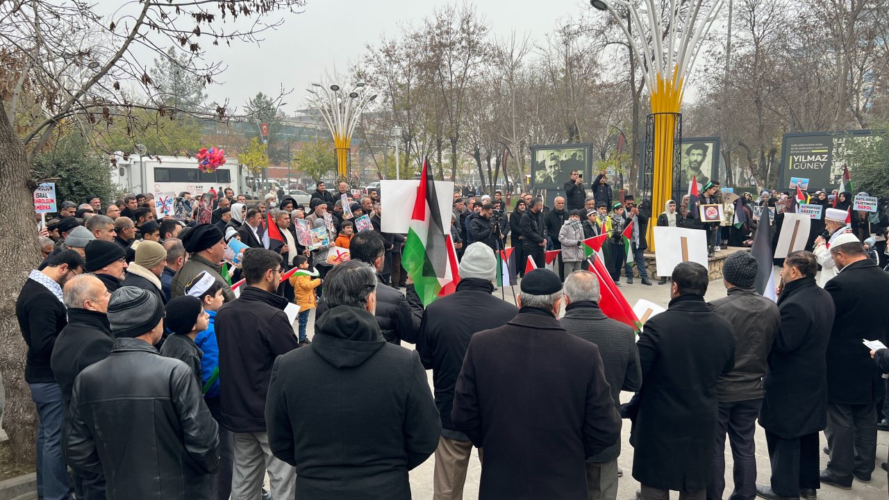 İsrail'in Gazze'ye saldırıları Diyarbakır'da protesto edildi