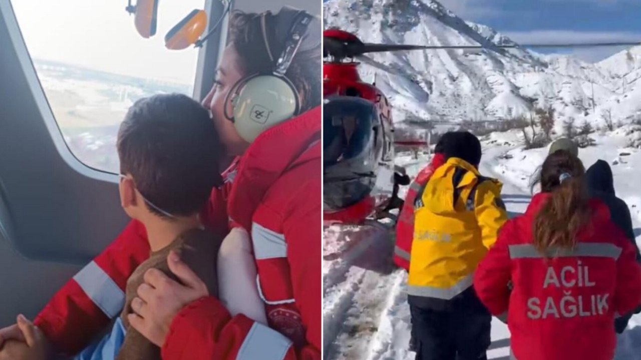 Ambulans helikopter, küçük çocuk için havalandı