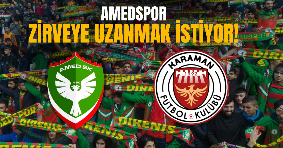 Amedspor, Zirveye Uzanmak İçin Karaman FK'yı Yenmek İstiyor