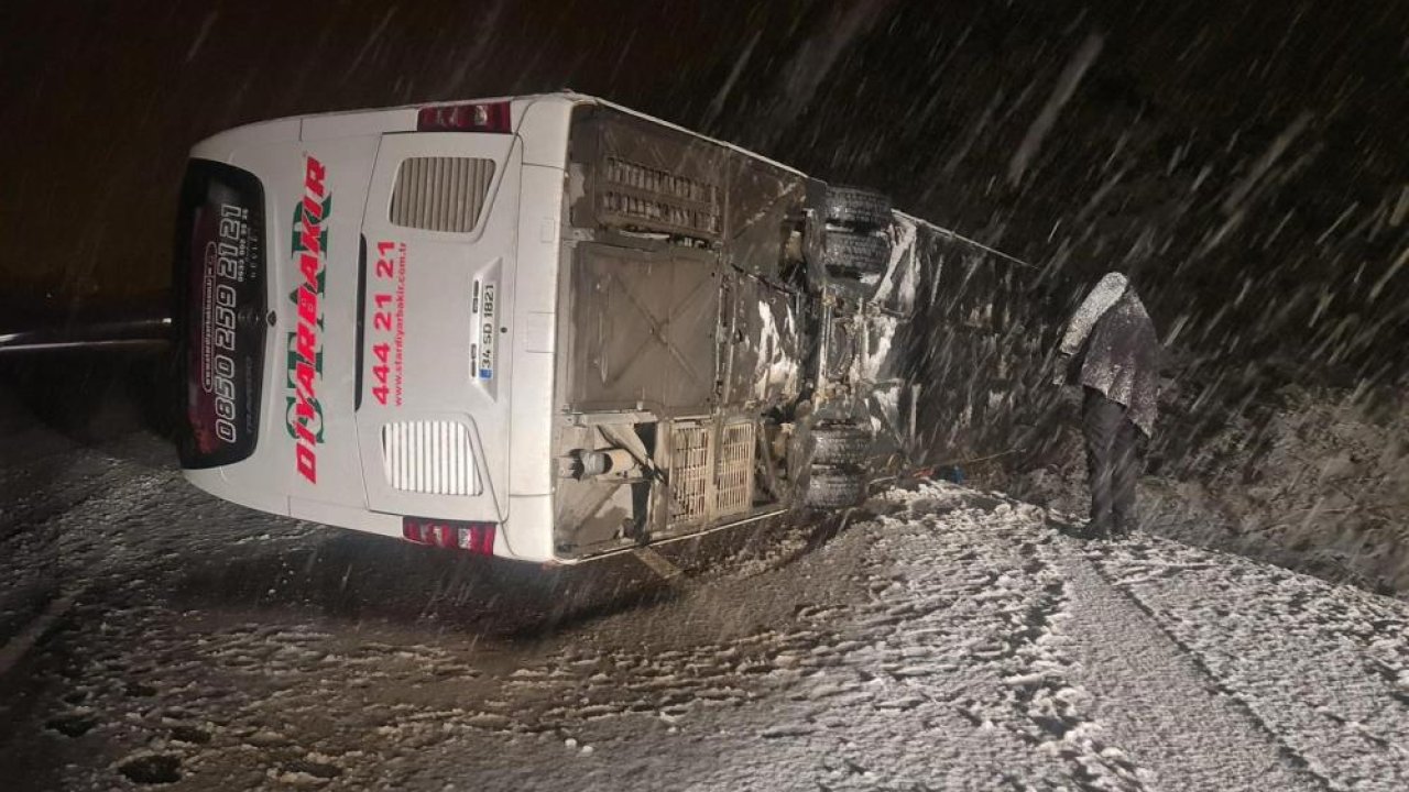 Diyarbakır otobüsü kaza yaptı: Yaralılar var