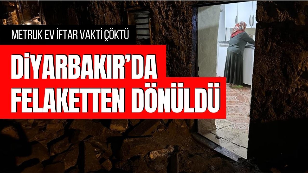 Diyarbakır’da metruk ev çöktü