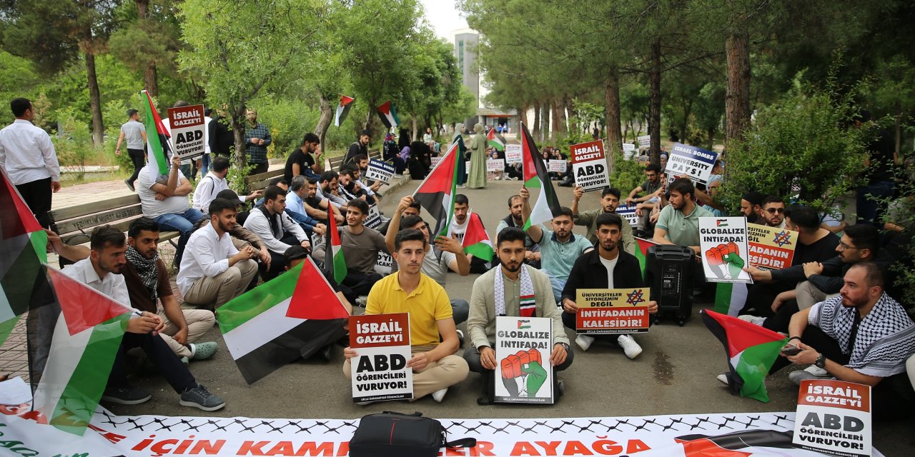 Diyarbakır’daki öğrenciler ABD'deki Filistin eylemlerine destek verdi