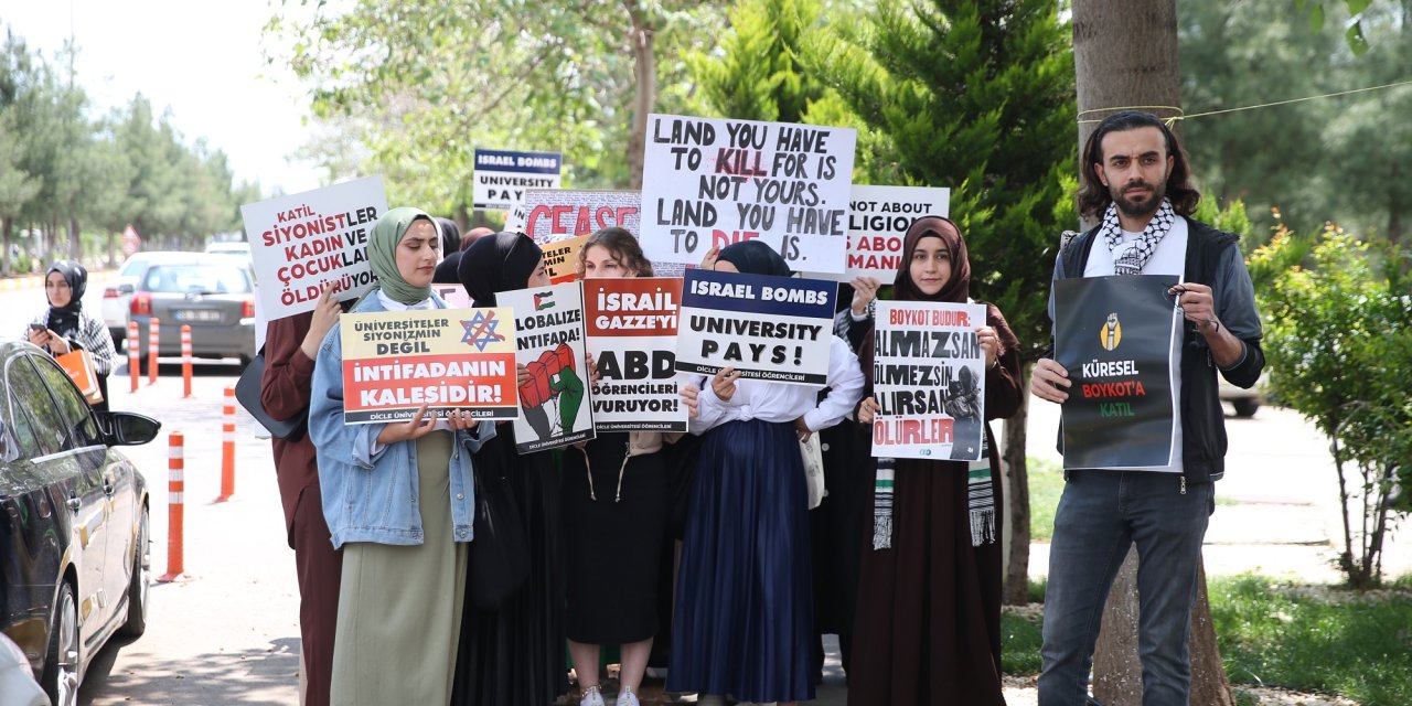 Diyarbakır'da öğrencilerinden İsrail'in Gazze'deki saldırılarına tepki