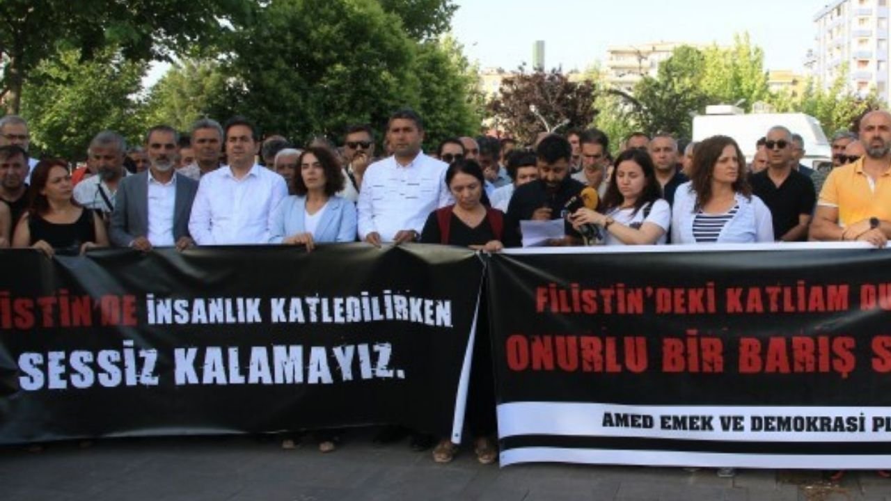 İsrail’in saldırıları Diyarbakır’da protesto edildi