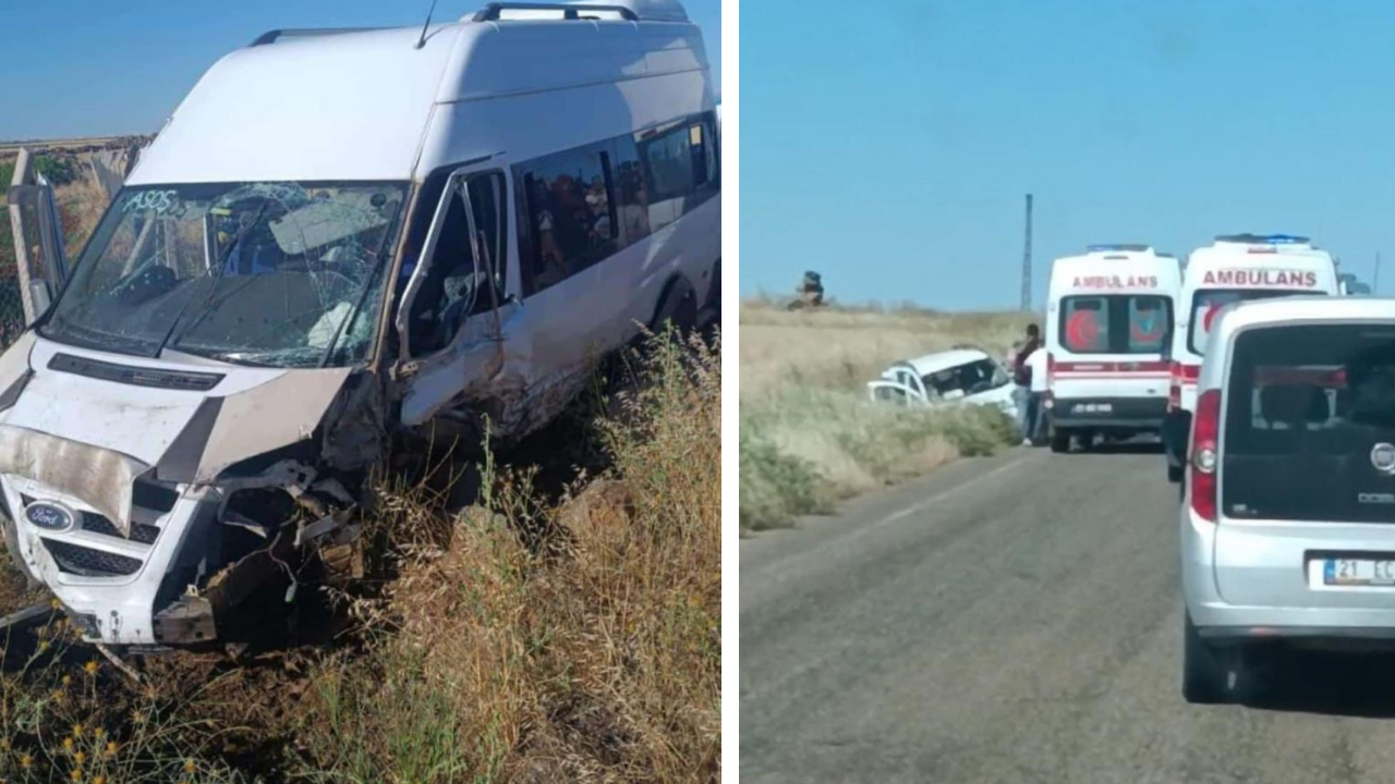 Diyarbakır’da işçileri taşıyan minibüs kaza yaptı, yaralılar var!