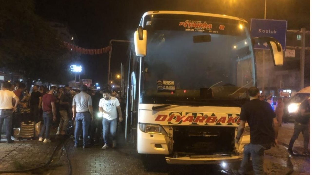 Diyarbakır’a ait yolcu otobüsü faciadan döndü