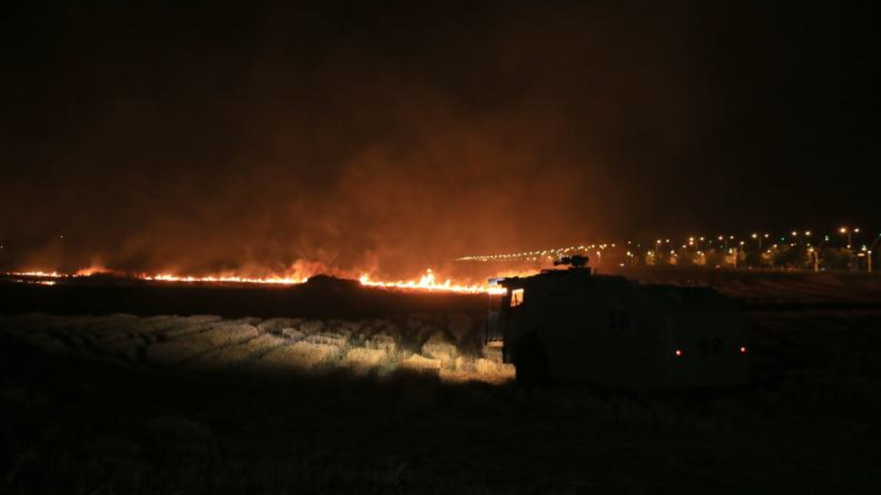 Diyarbakır'da korkutan anız yangını kontrol altında
