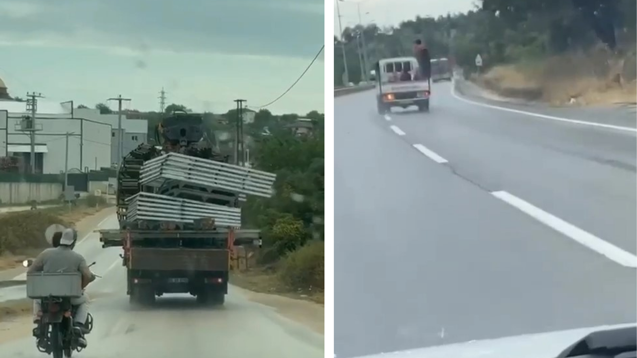 Tehlikeli taşımacılık amatör kameralara takıldı