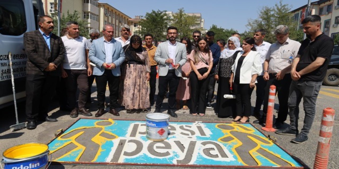 Cizre'de Kürtçe uyarı yazıları yeniden yazıldı