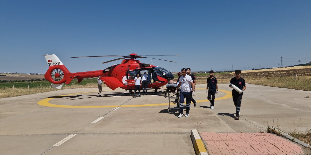 Diyarbakır’da kalp krizi geçiren hasta için ambulans helikopter havalandı