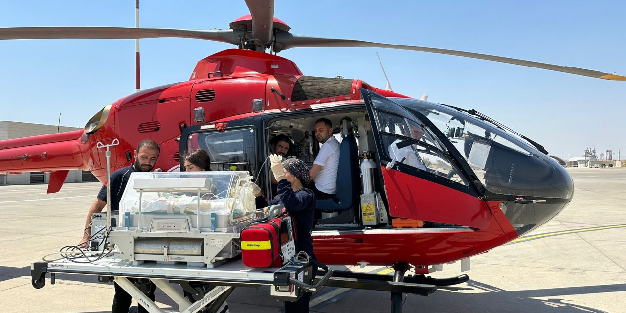 Umut bebeğe ambulans helikopterle sevk