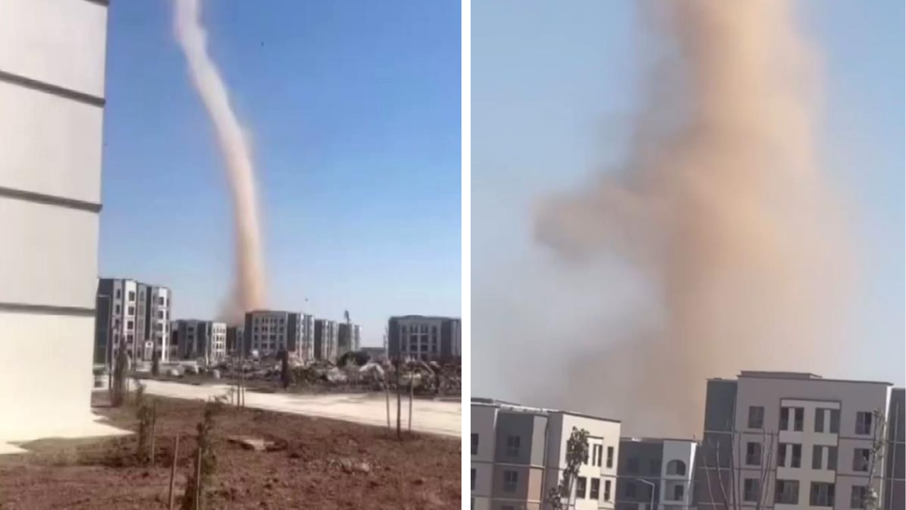 Diyarbakır’da boş arazide hortum oluştu