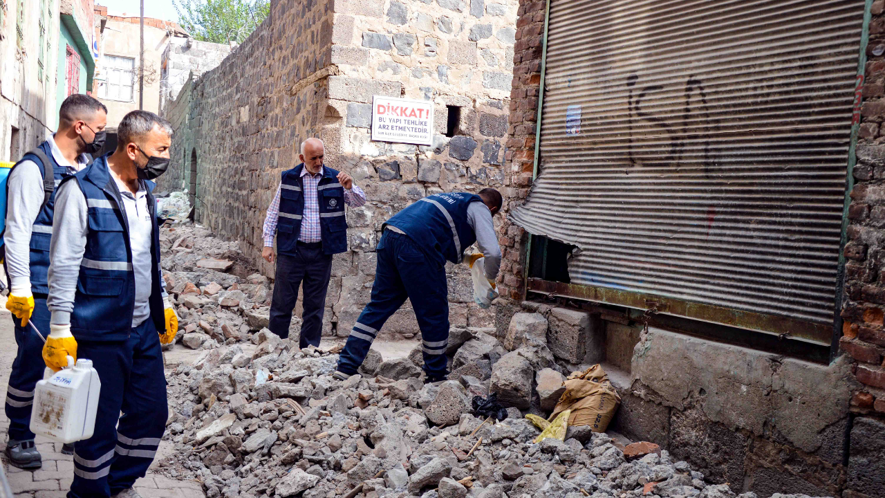 Diyarbakır’da metruk binalarda haşere ilaçlama hamlesi