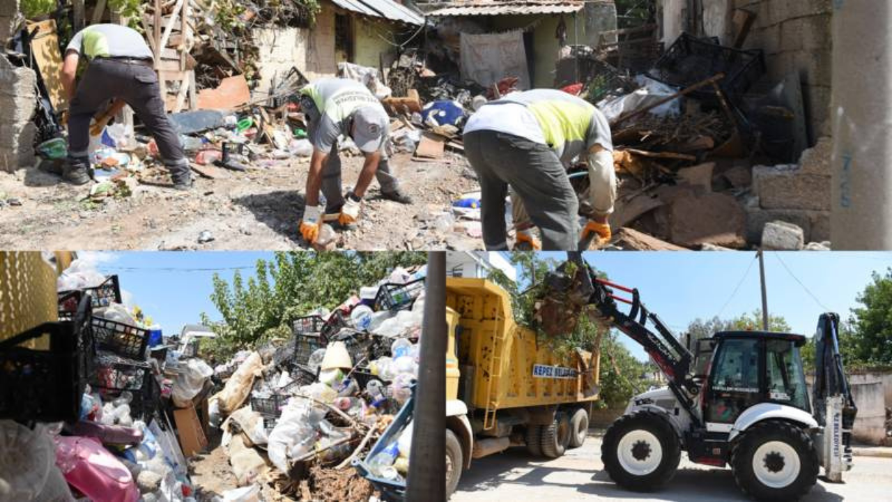 Bir gecekondudan 14 kamyon çöp çıktı