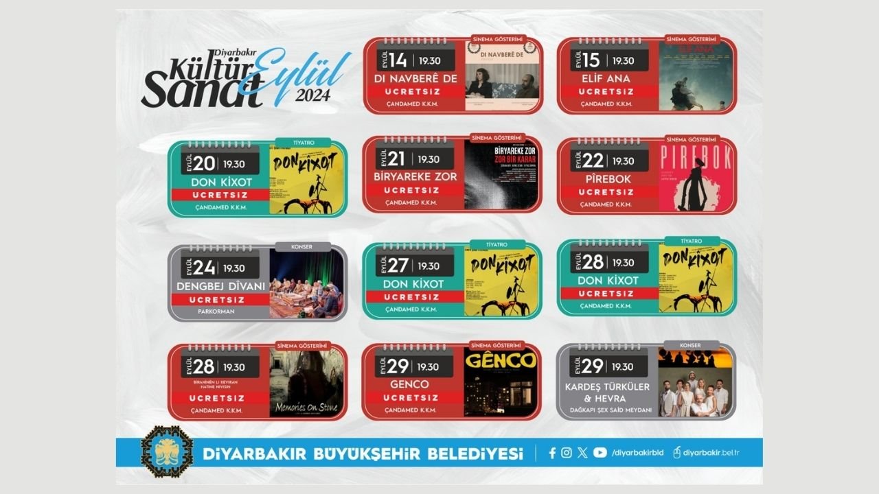 Diyarbakır’da ücretsiz sinema ve tiyatro gösterimleri