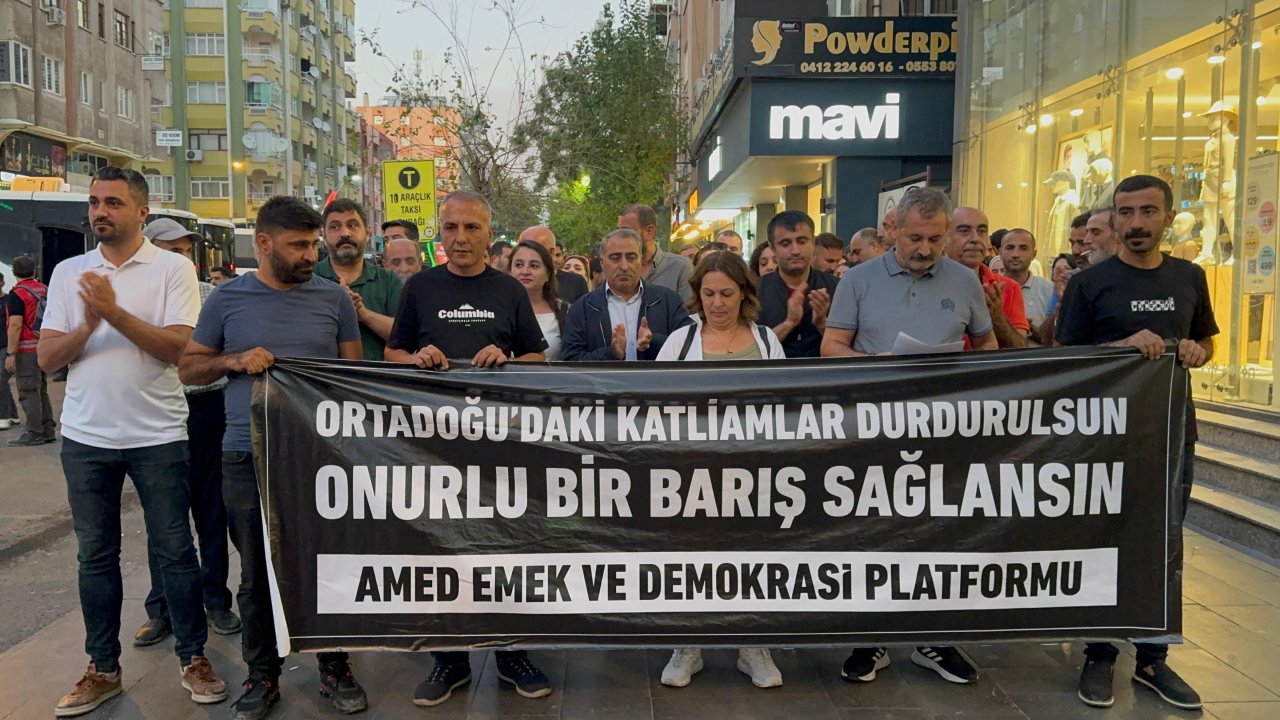 İsrail’in saldırıları Diyarbakır’da protesto edildi