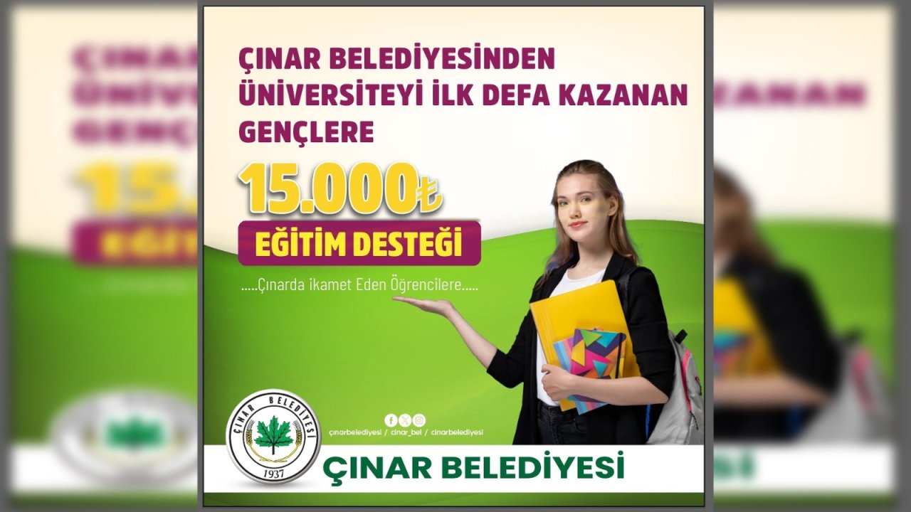 Çınar Belediyesi’nden eğitim desteği