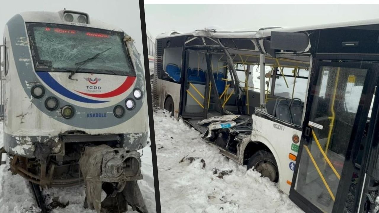 Diyarbakır'da belediye otobüsüne tren çarptı