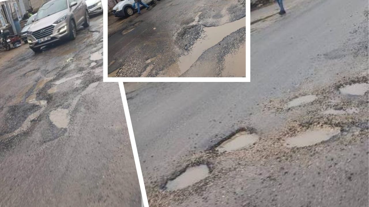 Diyarbakır Ergani’de 'Köstebek yuvası' yollar sürücüleri bezdirdi