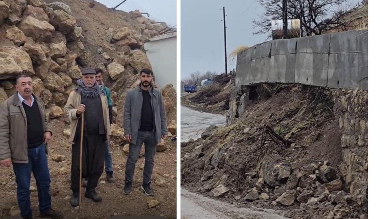 Diyarbakır Çermik’te istinat duvarı taziye evinin üstüne yıkıldı