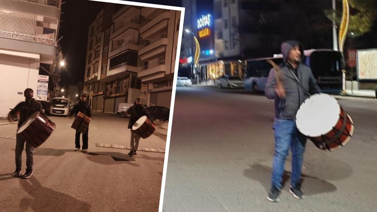 Diyarbakır'da sıra dışı davulcu; Halayla sahura kaldırıyor
