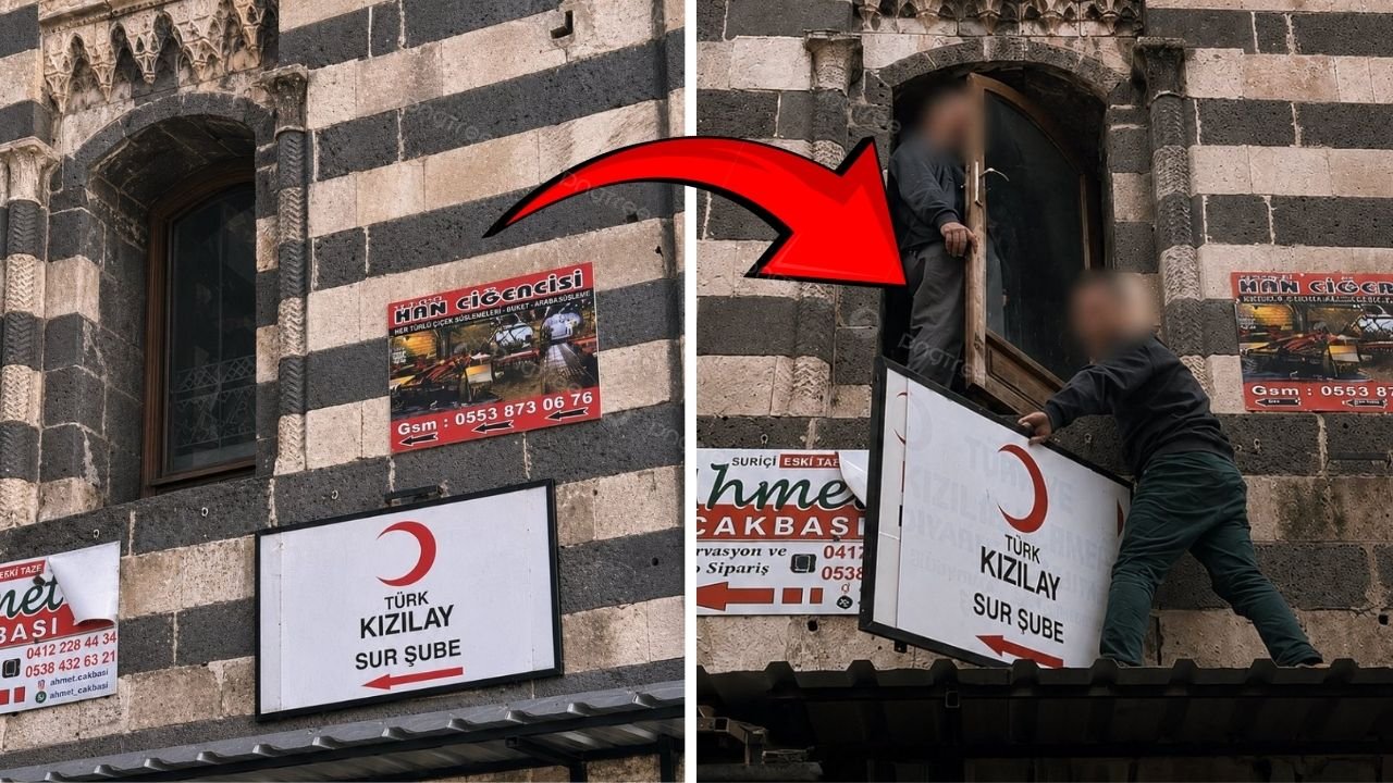 Diyarbakır’da tarihi mirasa tabela darbesine Kızılay’dan müdahale!