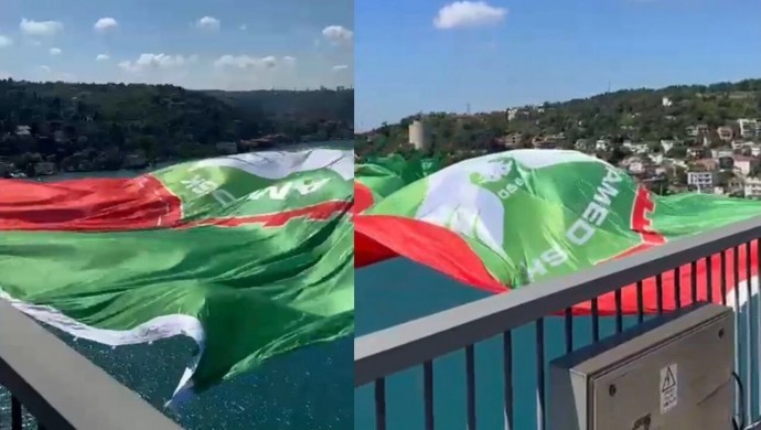 İstanbul Boğazı’nda Amedspor bayrağı