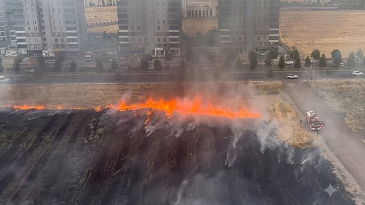 Diyarbakır’da korku dolu dakikalar: Alevler evlerin dibine kadar geldi, mahalleli itfaiyeye isyan etti!
