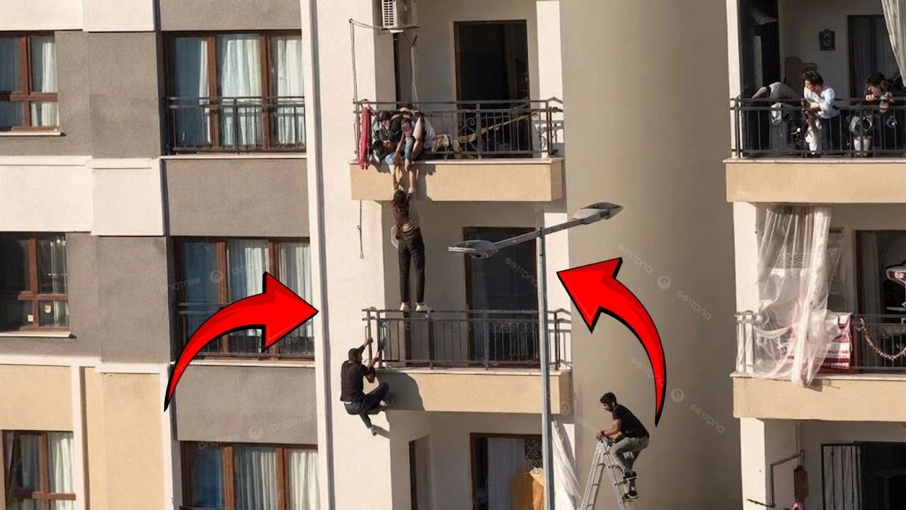 Diyarbakır’da nefes kesen anlar: 3’üncü kattan düşmek üzereydi, böyle kurtarıldı
