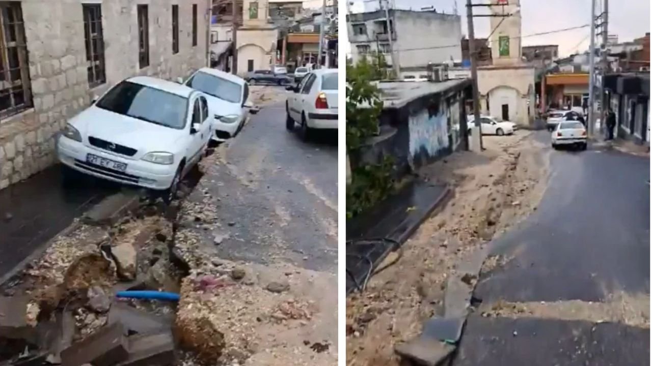 Ergani’de yağış sonrası yollar çöktü: Vatandaşlardan belediyeye tepki