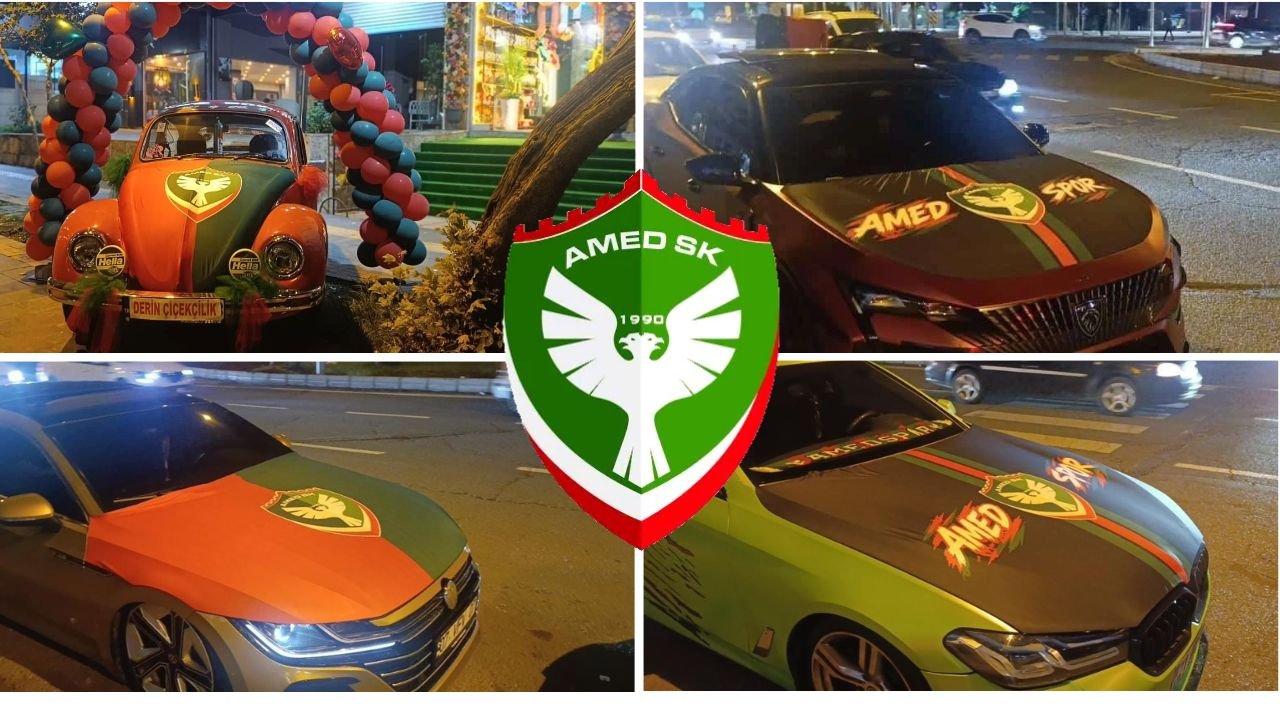 Sokaklar Yeşil-Kırmızıya büründü: Amedspor sevdası arabaları renklendirdi!