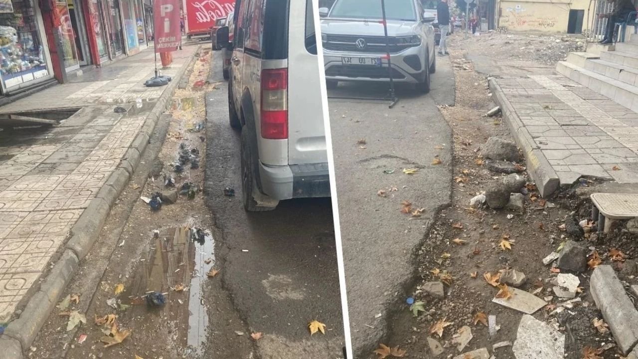 Diyarbakır’da bir çilede DEDAŞ’tan; İki ay önce asfaltlanan cadde tarlaya döndü!