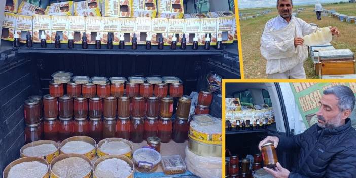 Mehmet Gümüş’ün bal mesaisi; Hem üretip, hem de satıyor